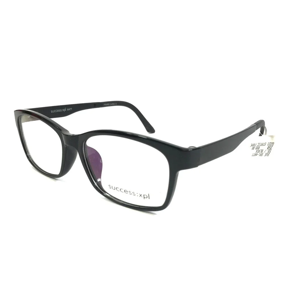 Success Eyeglasses Frames MATT BLACK Matte Black Rectangle Full Rim 55-16-140